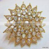 POLKI Crystal GOLD COCKTAIL FINGER Ring thumbnail-3