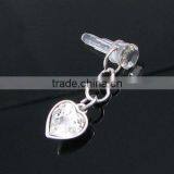 High Quality Crystal Heart Dust Plug Phone Charm Heart Crystal Ear Plug for Cell Phone Heart Decorative Ear Plugs thumbnail-1
