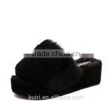 2017 High-Heeled Rabbit Fur Slippers Women Fashion Autumn Winter Fur Slides Platform Women Shoes Women Slippers Fslipper-2 thumbnail-4