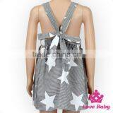 Korean Style Baby Girl 3-5 Year Old Star Printed Formal Backless Halter Sleeveless Dress Design Summer Skirt thumbnail-1