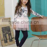 Flower Printing and Net Fabric Girls Dress thumbnail-1
