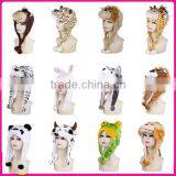 2013 Winter Plush Funny Fur Animal Hats With Paws thumbnail-1
