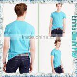 2017 Blue Single Chest Pocket O Neck T Shirts for Men thumbnail-5