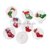Top Quality 20mm Christmas Stocking Round Two Holes Wood Button OEM Accepted thumbnail-1