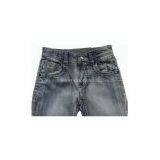 White Wash Jeans 100% Cotton Dark Blue Denim Straight Leg Low Waist thumbnail-2