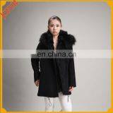 Durability Wool Fur Coat For Thick Women Coats With Raccoon fur collar