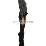 Ladies Basic Top Crafted in a Polyester Blend and Featuring Knit High Neck and Crop Bodice thumbnail-3