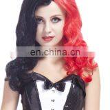 Styler Brand Factory Wholesales Red and Black Wigs Brazilian Fantasy Two Tone Color Wig thumbnail-1