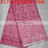 High Quality Cord Lace African Lace FL758 Fuchsia Pink thumbnail-1