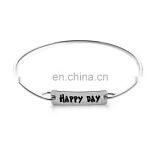 Wholesale Adjustable Custom Logo Stamped Bangles for Gifts