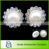 New!fashion Pearl Rhinestone Metal Button Wholesale