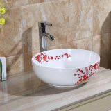 Wholesale Above Counter Ceramic Hand Painted Modern Round Basin in Good Sale