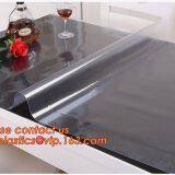 ECO 0.23mm Multi Sizes Customization Made Soft Glass Transparent Waterproof Oilproof PVC Tablecloths Table Cover TPU EVA thumbnail-1
