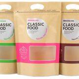 OUTOP Packaging Free Samples Standing up Pouches Brown Kraft Paper Bag With Window thumbnail-3