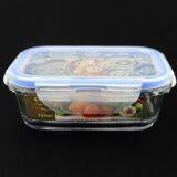 Borosilicate Rectangle Lunch Box Large Glass Mixing Bowls Glass Storage Bowl With Plastic Lid thumbnail-2