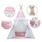 Kids Cotton Canvas Teepee Tent Children Play Tent Indoor Outdoor Toy Tent for Girls and Boys thumbnail-5