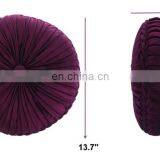 Pumpkin Shaped Circle Round Velvet Purple Wrinkle Cushion Floor Pillow Seat Cushions Chair Pads for Living Room Sofa Deco thumbnail-4