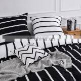 Home 4 Piece Microfiber Bed Sheet Set Striped Pattern Comforter Bedsheet Comforter Set for Hotel thumbnail-2