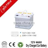 12v 44ah dry charged car battery wholesale