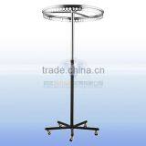 Chrome Adjustable Height Belts Display Rack With 5 Casters