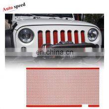 Red Aluminum Mesh Grill Inserts For Jeep Wrangler JK thumbnail-2