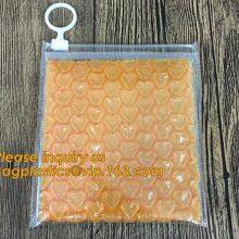 Reusable Metallic Matte Glossy Holographic Ziplock Bags, Reclosable Cosmetic Packing Bubble Pouch Slider Zipper thumbnail-2