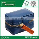 Delicate Blue Faux Leather Cuffinks Gift Package Box thumbnail-1