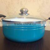 2016 Popular Aluminum White Ceramic Blue Soup Pot Noodle Pot Casserole Cookware Stock Pot thumbnail-1