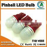 6.3V T10 555 Pinball 5630 2SMD LED Lamps Frosted Lens
