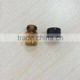 1ml Amber Color Tube Glass Bottle With Black Cap thumbnail-1