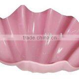 Unique Design Pink Melamine Shell Flower Shaped Eating Plates