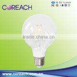 HOT Sale Led Filament Light G80 4W 6w Clear Glass Reflector Lamp 3000k CE ROHS Led Filament Light Coreach