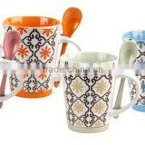 Stoneware Mug With Spoon and Silicon Base thumbnail-1
