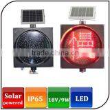 Warranty 1 year IP65 aluminium alloy 9W led solar signal traffic light solar warning light