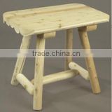 Rustic style Natural wooden Unfinished End Table