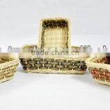 Home Handmade Rectangle Basket Made of Rattan