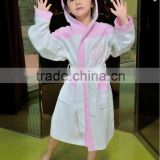 2014 new style cotton waffle pink bathrobe for girls