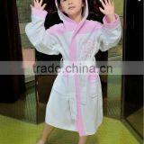 2014 New Style Cotton Waffle Pink Bathrobe for Girls thumbnail-1