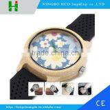 Hot Sale Type Silicone Strap Wrist Watches for Female and Male Wood Watch With Your Logo thumbnail-1