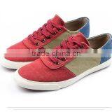 3 Tones Patchwork Upper Vulcanized Trainer Lace up Men Sneakers Cheap Casual Canvas Shoes Male thumbnail-2