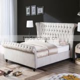 New Design White Wing Style Button Bedroom Furniture