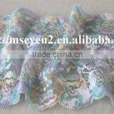 Beautiful Colorful African Lace Trimming Elastic Tulle Fabric 100% Nylon Lace thumbnail-4