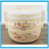 Japanese Wholesale Bento Round Lunch Box,2 Layers Compartment Food Containers Plastic