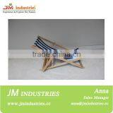 Outdoor Canvas Wood Folding Beach Chair thumbnail-1