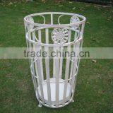Shabby Chic Metal Umbrella Stand Holder Elegant Antique White thumbnail-2