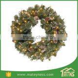 Glittery Bristle Pine Pre-Lit Christmas Wreath thumbnail-1