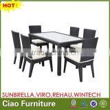 Outdoor Furniture Garden Table Set Black Wicker Table Set thumbnail-1