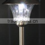 2pk Stainless Steel Solar Garden Lawn LED Path Light thumbnail-3