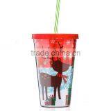Cheap Factory Audit 16oz Plastic Straw Cup for Christmas Sale thumbnail-3