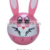 Cute rabbit design plastic countdown kitchen timer/mechanical timer